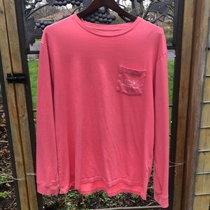 Vineyard Vines peach colored whale shirt size L